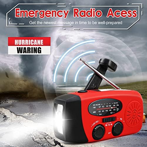 2000 ма Disaster Погодное радио, Джобно Слънчево ретро-радио с авариен блок захранване + Аварийно Ръчно радио с led фенерче за спешни случаи, Джобно погодное радио AM / FM NOAA