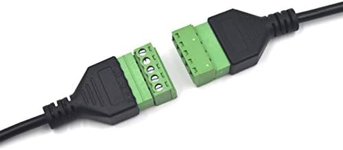 Kework 11,8-инчов USB 2.0, 5-пинов винтовым конектор за свързване на адаптер за зареждане и пренос на данни Конвертор Удължител за Кабел кабел (USB конектор)