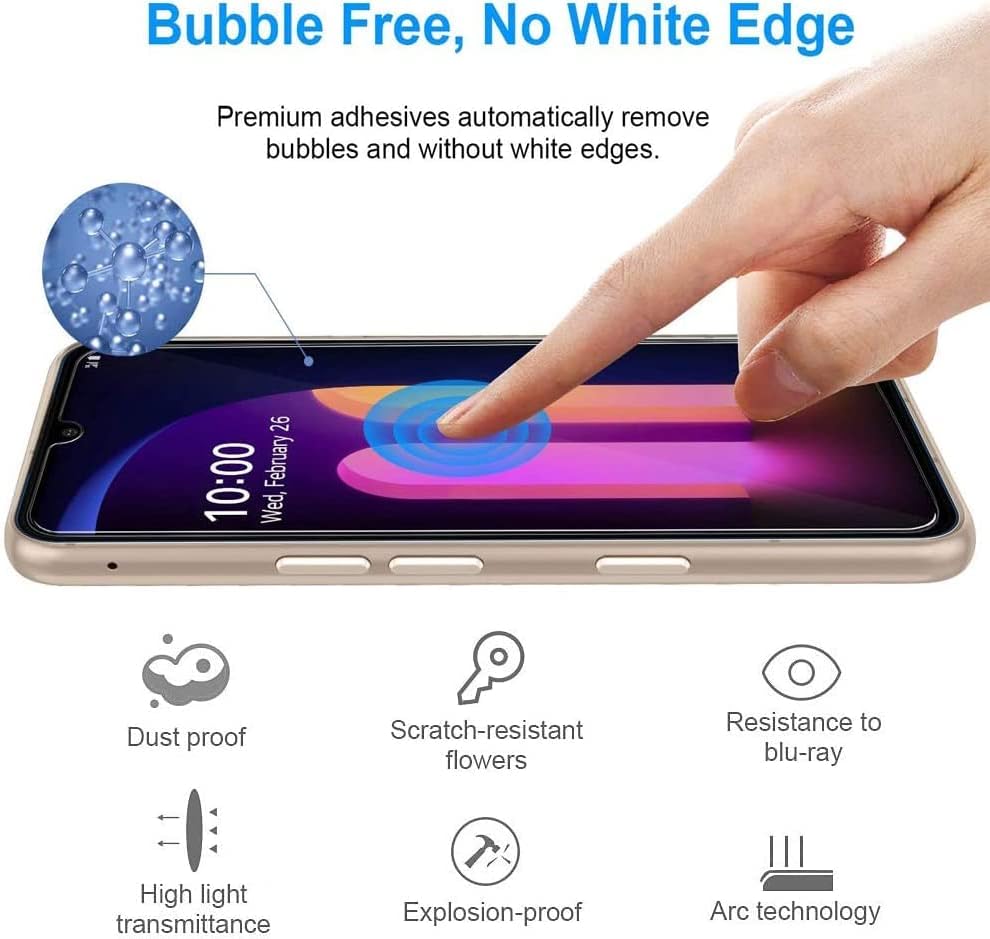 GLBLAUCK [Комплект от 3 теми] Защитно фолио за Samsung Galaxy A14 5G / 4G от закалено стъкло с висока разделителна способност, без мехурчета, защита от надраскване, пръстови отпечатъци, твърдост 9H, лесен за инсталиране,