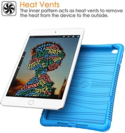 Силиконов калъф Fintie за iPad Mini 5-то поколение 2019 / iPad Mini И 4 - [Серия Honey Comb] Лесен Противоскользящий Детски устойчив на удари Силиконов Защитен калъф за Новия iPad Mini 5/4 7,9, синьо