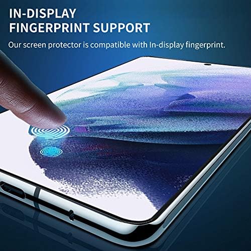 ULZHXY е Съвместим с Samsung Galaxy S21 Plus 2 опаковки със защитно фолио от гъвкави TPU + 2 опаковки със защитно фолио за обектива на камерата с инструмент за позициониране, поддър?