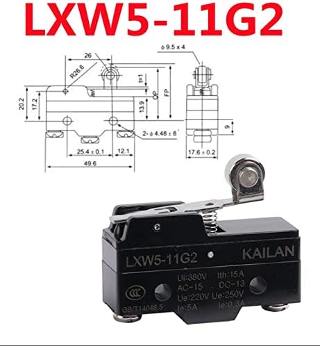 ZTHOME 1 бр. микропереключатель LXW5 ac 380 v dc, 220 В 10A, незабавен крайния изключвател с плунжерным задвижване LXW5-11 МЛН. 11Q2 11Г (Цвят: LXW5-11G2)