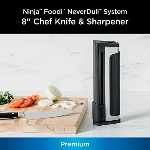 Набор от ножове готвач Ninja K32502 Foodi NeverDull System и Острилка за ножове от Премиум-клас, Немска Неръждаема Стомана, Черен