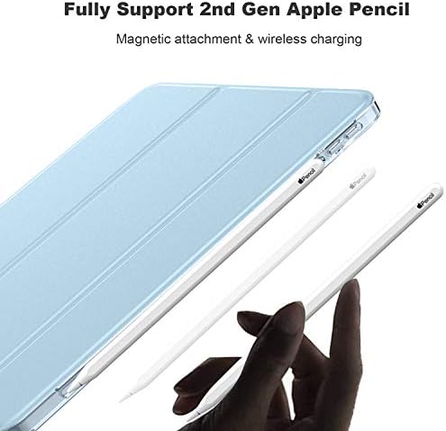 iMieet Калъф за iPad 5 Air 2022 /Калъф за iPad Air 4 2020 - Калъф за iPad Air 5-ти / 4-то поколение 10,9-инчов Лек тънък калъф с прозрачна матирана твърда заден панел [Поддръжка на Touch ID] (синьо небе)