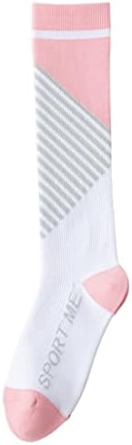 Чорапи GANFANREN, Женски Компресия спортни чорапи за фитнес, Компресия чорапи до средата на Прасците, Летни Професионални чорапи за бягане със въже за скачане (Цвят: E, размер: както е показано)