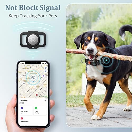 Титуляр яка ModoPet Airtag за кучета, съвместим с Apple Airtag GPS, с Регулируема ошейником за малки до средни кучета, 2 опаковки Защитен своята практика Airtag