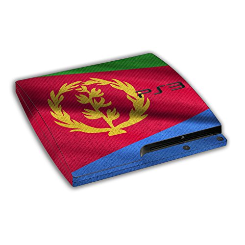 Sony Playstation 3 Тънък дизайн на кожата флаг Eritreans, стикер-стикер за Playstation 3 Slim