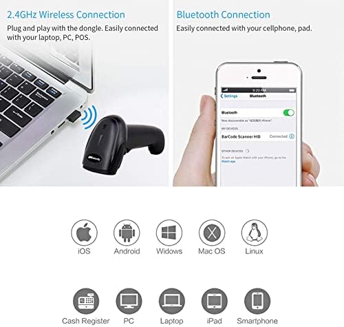 Спестете 15% на Alacrity USB Bluetooth баркод четец с поставката + Alacrity Bluetooth баркод Скенер Преносим мини-Скенер