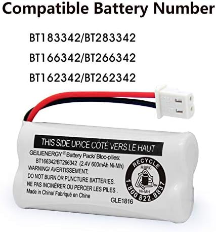 Преносимото батерия GEILIENERGY BT166342/BT266342 BT183342/BT283342 BT166342/BT266342, съвместим с безжични телефони CS6114 CS6419 CS6719 EL52300 CL80111 (опаковка от 2)