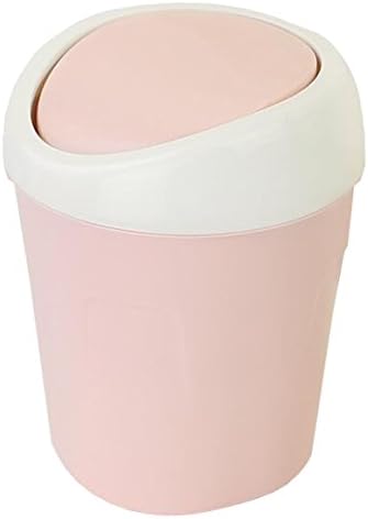 MYtodo Настолни встряхивающие мини-кофи за боклук за баня, кошчето за боклук в хола (розов)