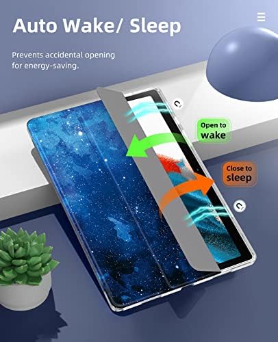 Калъф MoKo е подходящ за Samsung Galaxy Tab A8 10.5 инча 2022 (SM-X200/SM-X205/SM-X207), тънък калъф с трехстворчатой стойка с функция за автоматично преминаване в режим на заспиване и събуждане и прозрачна матирана