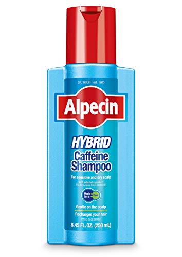 Шампоан Alpecin Hybrid с кофеин за мъжете със Суха, Сърбеж, Чувствителна кожа на главата Овлажнява Изтъняване на Косата на Естествения Растеж на косата, 8,45 течни унции.