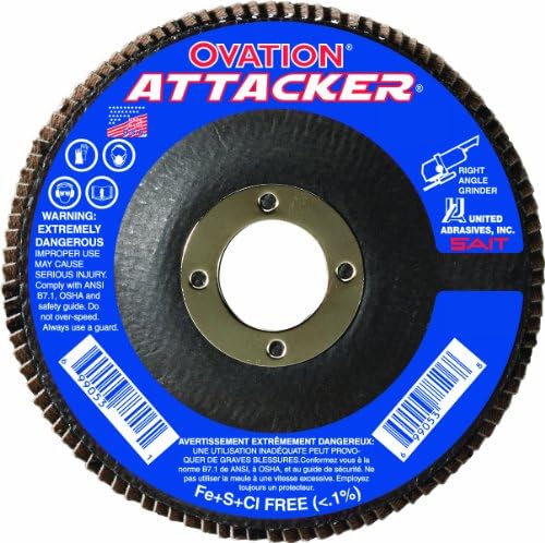 Абразивни материали United - SAIT 76316 Ovation Attackered Flap Disc, 4-1/2 x 5/8-11 Z 40x, 10 бр.