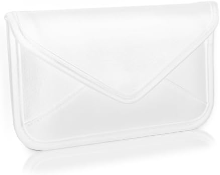 Калъф BoxWave, който е Съвместим с Motorola Moto G7 (Case by BoxWave) - Луксозни Кожена чанта-месинджър, чанта-плик от изкуствена кожа за Motorola Moto G7 - цвят слонова кост, Бял