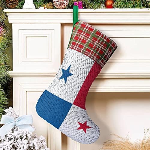 Флаг Панама, Коледни Чорапи С Пайети, Блестящи Стенни Висящи Украси, Украса за Коледната Елха, Празнични Партита