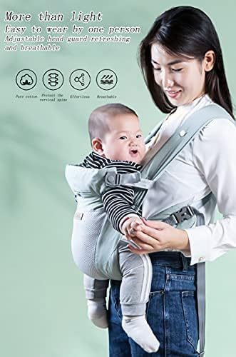 Прост детска прашка с двойно предназначение отпред и отзад за разходки, Рамка за гърба от чист памук, Спестяващ Време и дишаща, освобождающий ръце, зелен