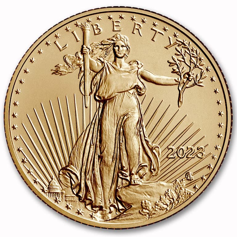 2023 Без знака на ментата 1/4 унция American Eagle Златни монети, в кюлчета Блестяща, Без да се свържат със сертификат за автентичност $10 на Продавача БУ