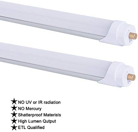 ONLYLUX 8-подножието led лампи Т8 T12 led 8-крак клиенти лампа F96T8 F96T12 Led лампа 96FA8 Одноконтактная led луминесцентна подмяна, (еквивалент на флуоресценция 100 W) 6500 До постоянна дневна светлина Млечен цвят,