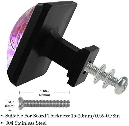Lilibeely 3 бр. Дръжка за чекмедже на Шкафа Химикалки с Винтове за Обкова на Шкафа, Мебели, чекмеджета, Шкаф - Лилаво Принт на Клематис