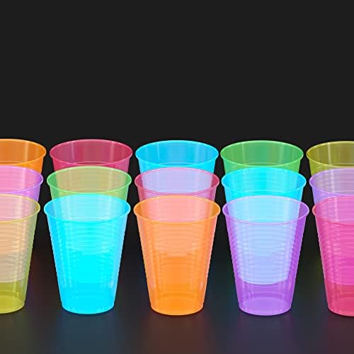 Изискан светещи чаши за парти Blacklight - 720 опаковки по 12 мл - Различни цветове - за Еднократна употреба чаши за парти - Чашки Blacklight, светещи в тъмното, за парти по случай рождения ден - Безопасни за хранителни