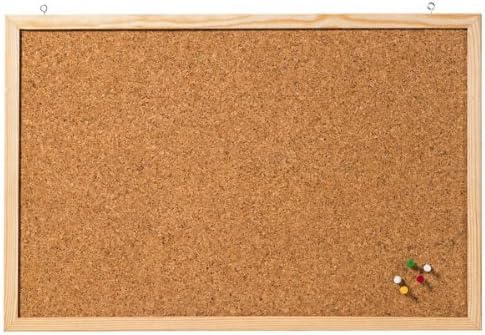 Corkboard дъска за бележки. Текстурата на повърхността: корк. Материал на рамката: дърво. Цвят на рамката: натурален. Аксесоари за стенен монтаж: стенен монтаж. Цвят: кафяво. Опаковката 60 x 80 см кафяв цвят