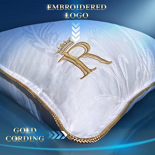 Професионални хотелски възглавници Royal Therapy King Size (2 опаковки) - от висококачествени плюшени гелевых възглавници от микрофибър, алтернативни противоалергичен подушкам за сън в спалнята, в областта на корема