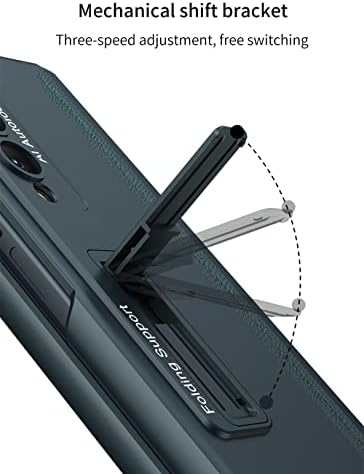 Калъф BRAIYV за Samsung Galaxy Z Fold 4 със защита на панти, подвижни притежател на S Pen, вградена защитно фолио за екрана и магнитна стойка за Samsung Galaxy Z Fold 4, зелен