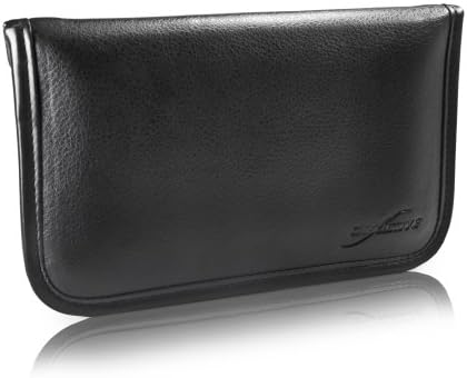 Калъф BoxWave за Huawei Y7p (Case by BoxWave) - Луксозни Кожена чанта-месинджър, Дизайн своята практика-плик от изкуствена кожа за Huawei Y7p - Черно jet black