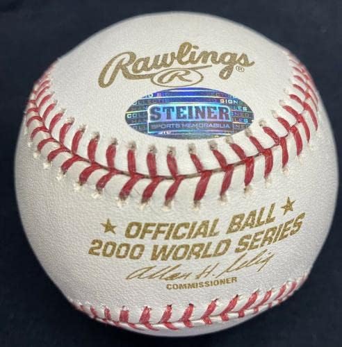 Дерек Джитър WS MVP Подписа Договор с World Series 2000 серии Steiner Sports - Бейзболни топки с автографи