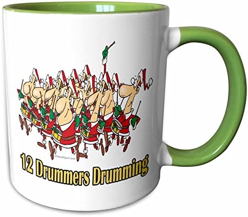 Керамична чаша 3dRose mug_104437_1 Twelve Drummers За игра на барабаните, 11 грама