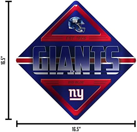Rico Industries NFL New York Giants Metal Crossing Пей - Начало Декор, подходящ за Спални, Мъжки Пещера, Гараж