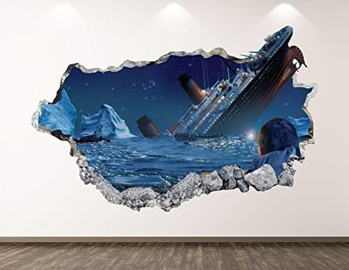 Западната Планина Титаник на Стикер За стена, Арт Декор на 3D Пътнически Кораб Стикер Стенопис Детска Стая Винил Подарък На Поръчка BL61 (50 W x 30В)