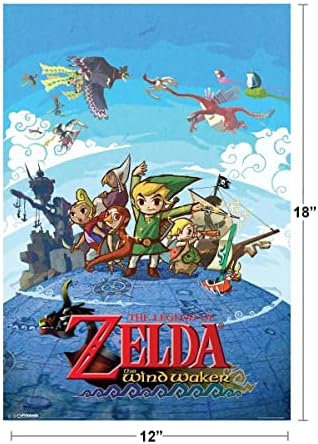 Пирамида на Америка Легендата на Zelda Уинд Вейкер Карта на Героя видео игра Хладно Стенен Декор Арт Плакат С Принтом 12x18