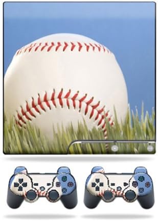 Кожата MightySkins е съвместим с Playstation 3 на Sony PS3 Тънки кожи + 2 обвивки контролер стикер бейзбол
