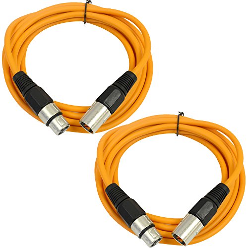 Сеизмичен аудиосигнал - SAXLX-10 -2 комплект свързващи кабели 10' XLR за мъже и XLR за жени - Балансирано 10-крак свързващ кабел - Жълт