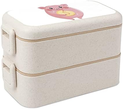 Кутия за Обяд Pink Pig Dollar Double Stackable Bento Модерен Контейнер за Bento с Набор от Съдове за готвене