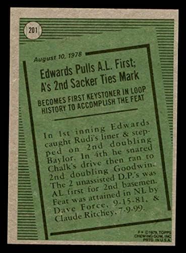 1979 Рекорд Topps # 201 Майк Едуардс Лека атлетика (бейзболна картичка) NM / МТ Лека атлетика