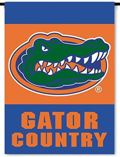 BSI PRODUCTS, INC. - 2-трета страна флаг за покупка на ваканционен градина Флорида Gators и пластмасов стълб с вендузи - UF Football Pride - Здрав за вътрешна и външна употреба - Страхотна идея за подарък фанату - Country