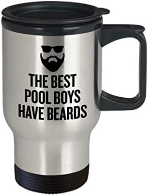 Подарък за момче на басейна - Пътна чаша За момче на басейна - При най-добрите Момчета на басейна Има Брада