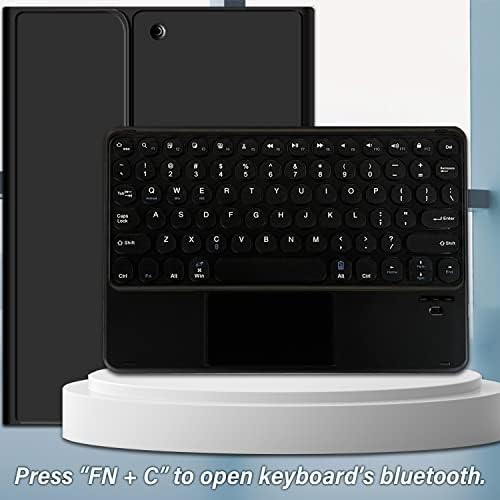 Калъф-клавиатура Wineecy със сензорен панел за iPad на 10-то поколение (2022) 10,9 инча с фолио, Безжична Подвижна клавиатура с Защитен калъф-фолио за Новия таблет iPad на 10-то по?