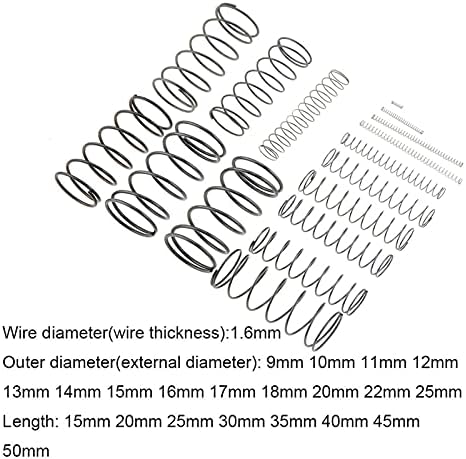 Индустриална Высокоэластичная И Здрава Пружина 10ШТ 1.69 10 11 15 18 22 24 2515- пружина Стомана 50 мм Малки Издаване на Компресия Ръчна Возвратная Пружина Прижимная Пружина OD 8