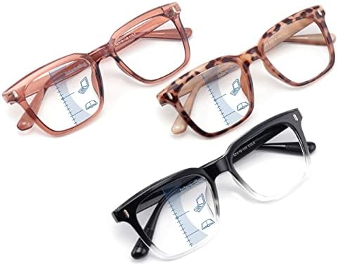 Amorays Прогресивно Мультифокальные Очила за четене, Блокер Синя Светлина Очила за Жени и Мъже, Подходящи за къси Разстояния