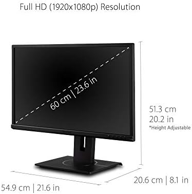 ViewSonic VG2440 24-Инчов Ергономичен монитор IPS 1080p с Интегриран vDisplyManager HDMI DisplayPort за VGA USB-Входа за дома и офиса