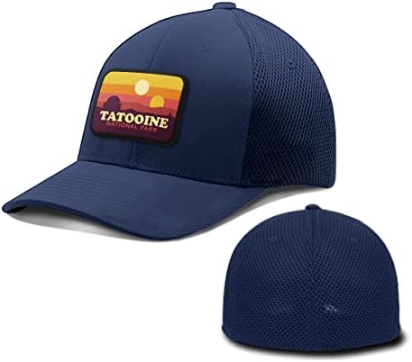 Бейзболна шапка BustedTees с нашивкой Национален парк Татуин Flexfit Шапка - бейзболна шапка за Мъже и Жени, Дишаща Еластична Кацане с въздушна Мрежа, Облегающая Шапка