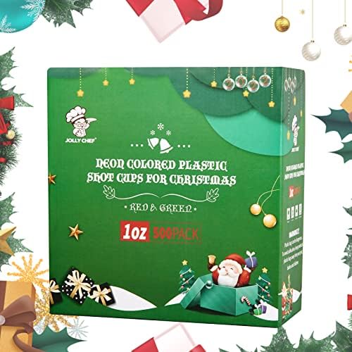 Пластмасови чашки в опаковка от 500 броя-1 Унция чаши за Еднократна употреба-1 унция Дегустация Чаши-Празнични чаши в различни цветове, Коледни Чаши Са идеални за дег?
