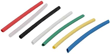 X-DREE 1 mm x 40 mm Многоцветни термосвиваеми тръби с изолация, комплекти за увиване на кабели 1050 бр. (1 mm x 40 mm, цветни комплекти за опазване на околната среда от прегряване, 1