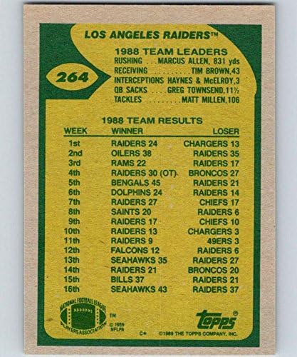 1989 Topps 264 Марк Алън LA Raiders TL Футболна карта NFL NM-MT