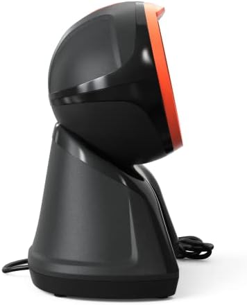 Ambir DB100 Hands Free Plug & Play Ненасочено Настолен USB баркод скенер за формат 1D, 2D и QR - черно/Оранжево