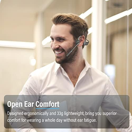 МОНОДЕАЛЬНЫЕ Слушалки с костна проводимост с микрофон, Слушалки с отворени уши Bluetooth 5.3 с микрофон с шумопотискане, Безжични Слушалки, Водоустойчиви Слушалки за ра?