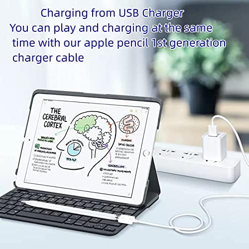 Адаптер за Зарядно устройство ONGAHON, съвместим с Apple Молив 1-во поколение, 1-подножието аксесоари iPencil за Apple 1 Pen Генерал USB A клъстер жак Ligntning (Apple White)